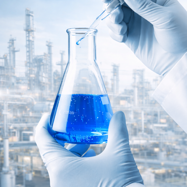 Scientist working with chemical solution